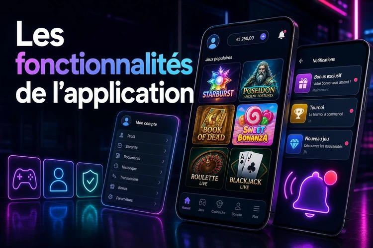 Les fonctionnalités de l'application